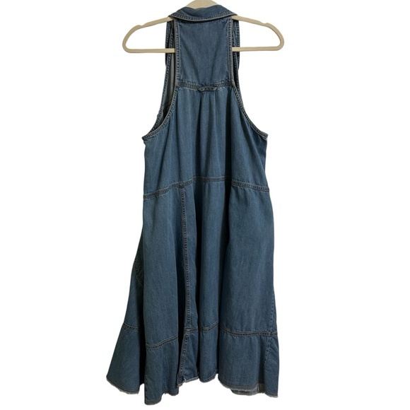 Anthropologie Pilcro Denim Sleeveless Halter Swing Midi Dress Plus Size 1X - Picture 6 of 11